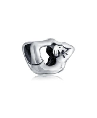 Sterling Silver Yogi Pose Charm Bead