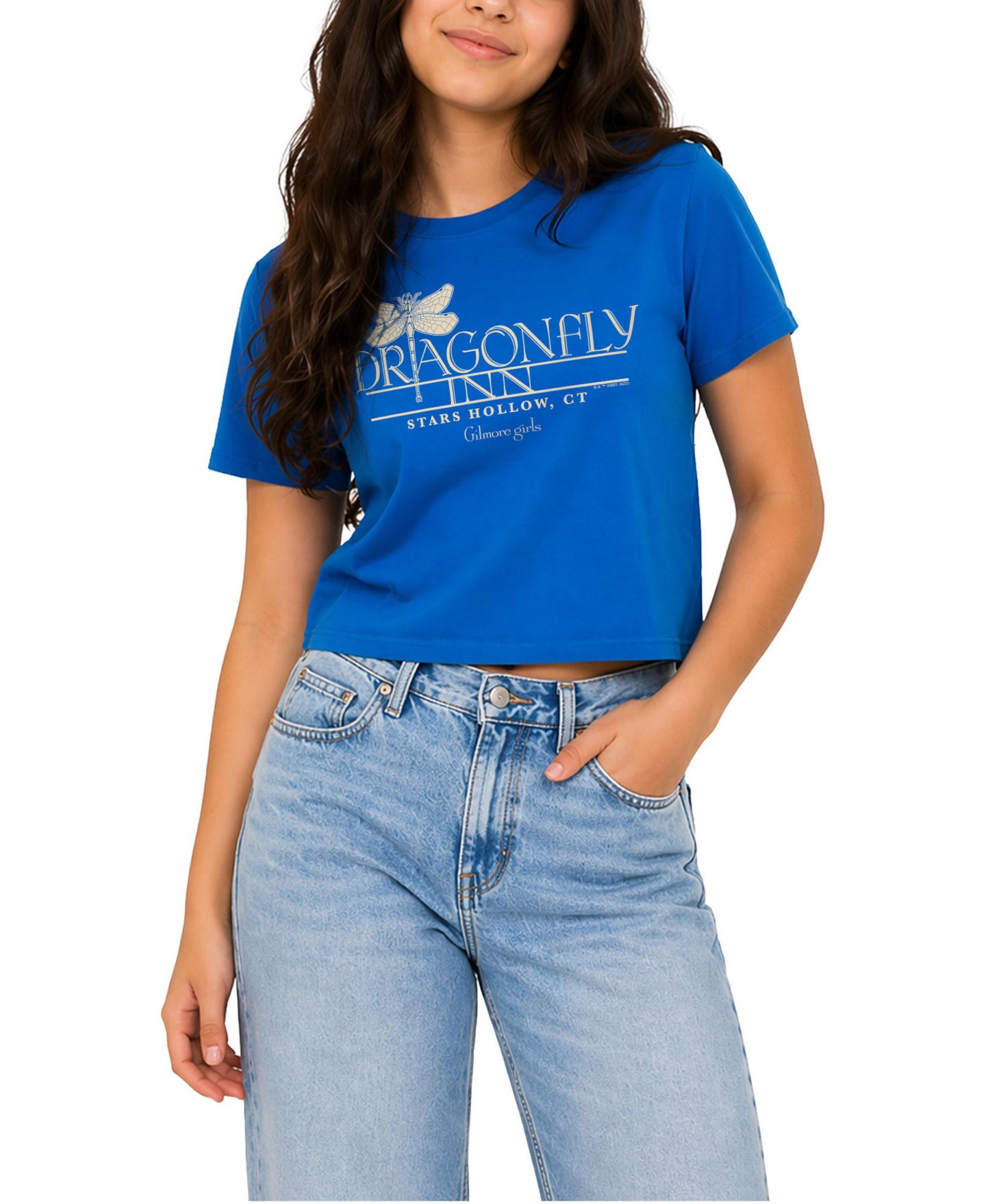 Женская футболка Gilmore Girls Dragonfly Inn Cropped Graphic, цвет: Королевский синий — фото 1