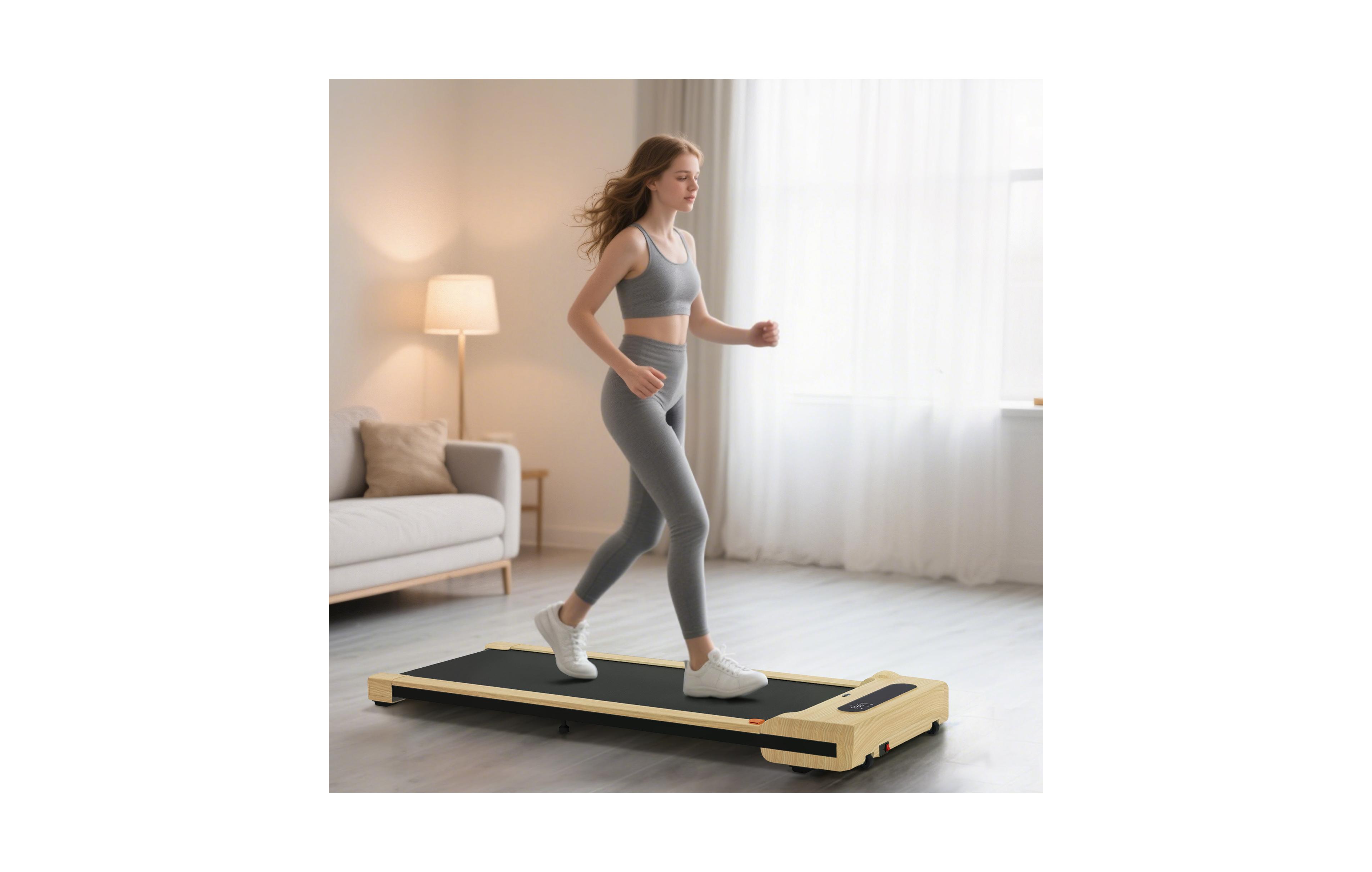 Sevorley Walking treadmill, Wood, Steel, Abs, Pp Construction, Powerful 2.5HP motor ensures a quiet, smooth