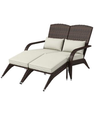 Folding Lounge Chairs / beach chair, Galvanized Steel, PE Rattan, Polyester Construction