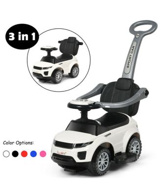 3-in-1 Kids Ride-On Push Car with Removable Handle, Horn and Music, 55 lbs., Ages 12-36 Months