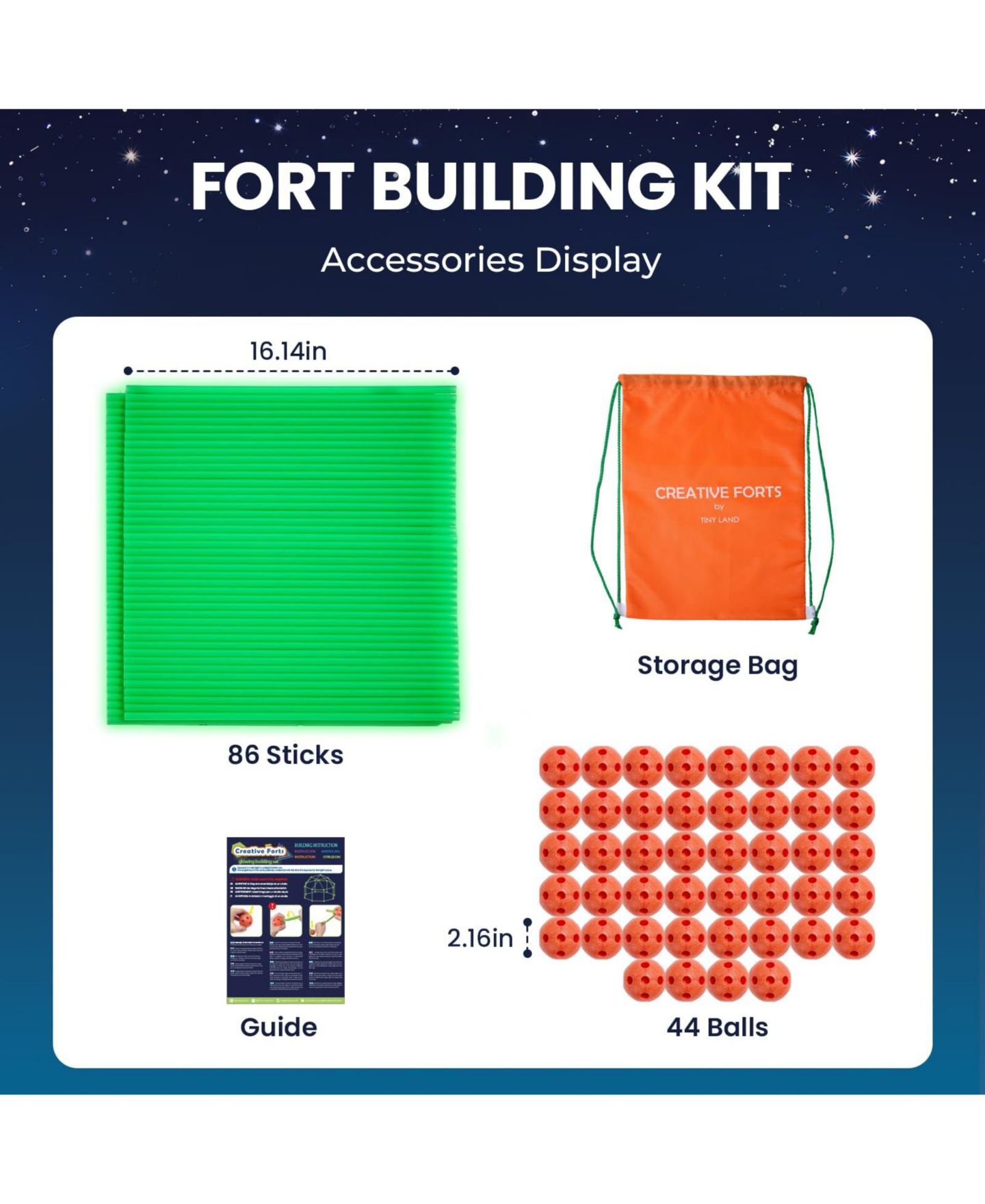 Детский конструктор GNUADZ Glow Fort Building Kit 130-Piece Building Set, 4–12 лет, цвет: Зелёный — фото 5