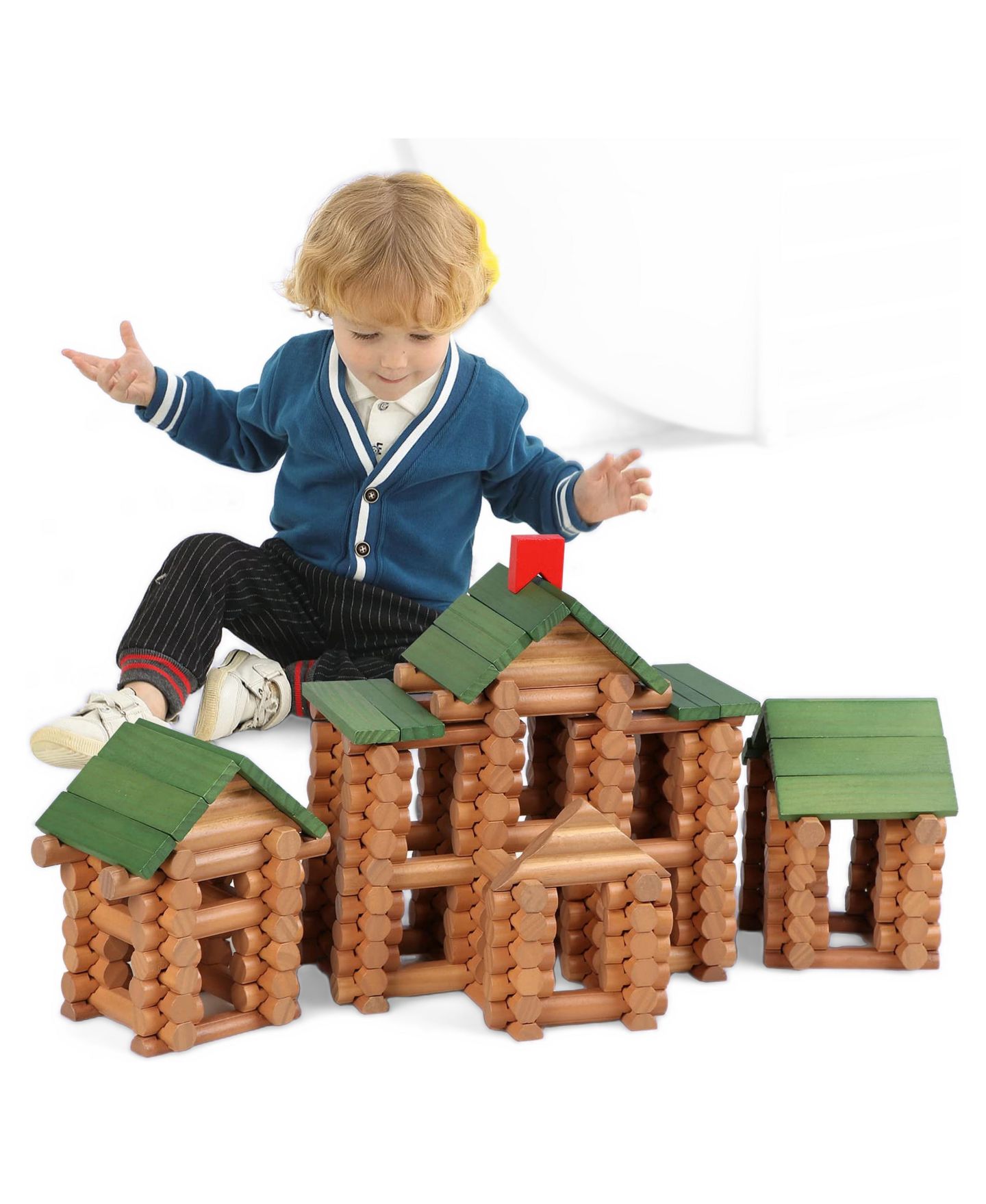 Детские конструкторы GNUADZ Wooden Building 328-Piece Set, Ages 3+, цвет: Разноцветный — фото 2