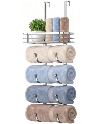 Bathroom Hardware Over Door Towel Rack 5-Tier No Drill
