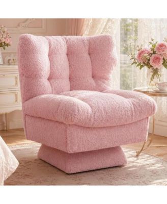 Modern Swivel Accent Chair, Soft Fabric Oversized Reading Chair with Deep Seat for Living Room Bedroom Home Office
