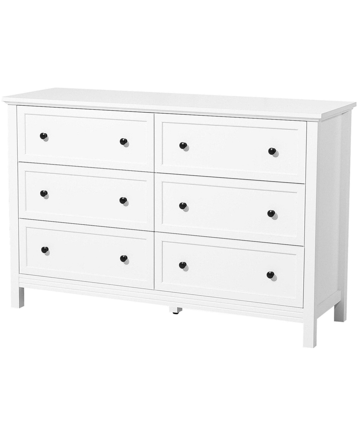 Gouun 6-Drawer Wood Dresser Chest with Anti-Tip Device - White