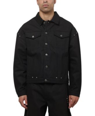 Men's Crucible Trucker Oversized-Box-Fit Metal-Stud Denim Jacket