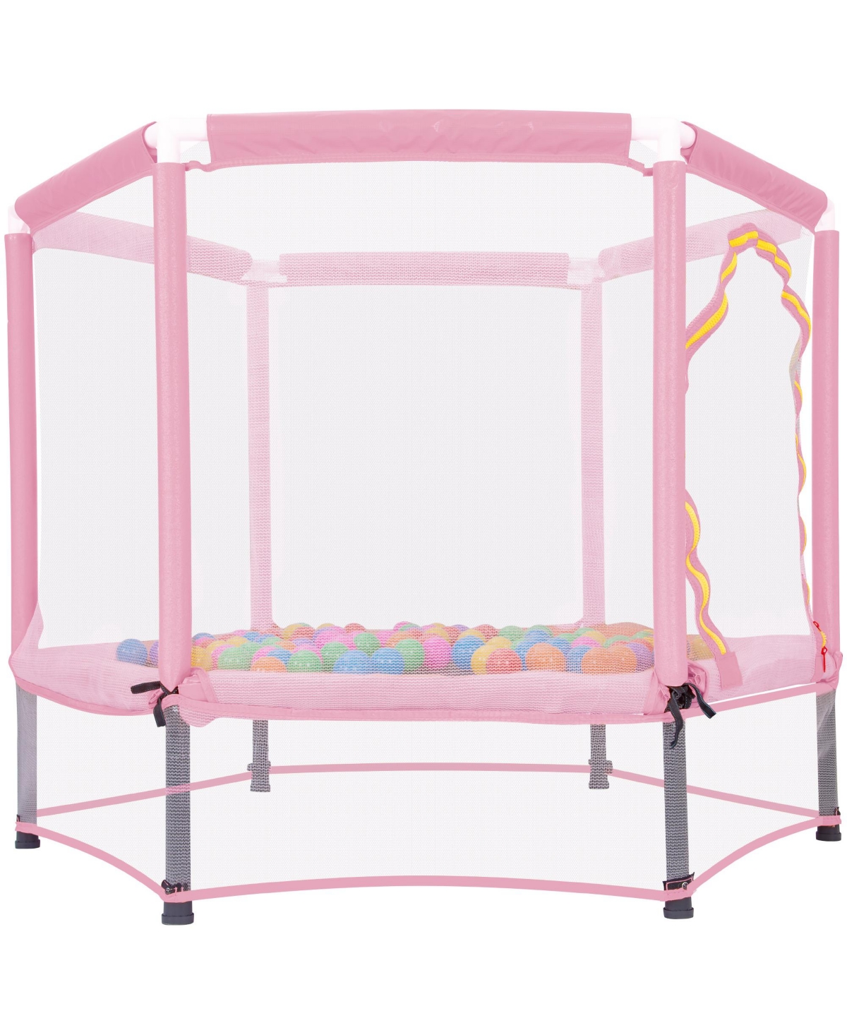 Sevorley 55'' Toddlers Trampoline with Safety Enclosure Net and Balls, Indoor Outdoor Mini Trampoline for Kids
