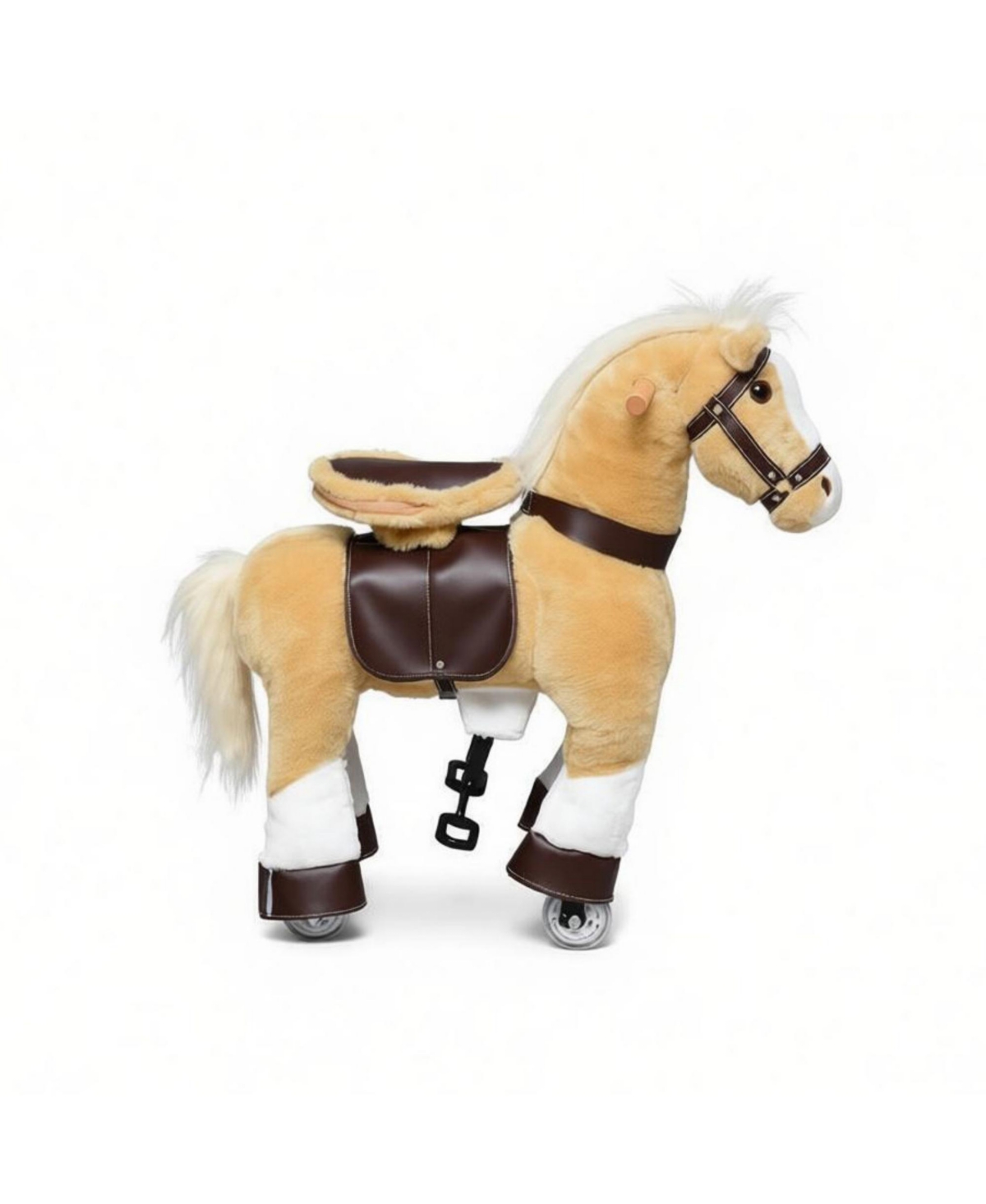 Sevorley Walking Horse Plush Pedal-Powered Ride-On Toy, 130 lb Capacity, Ages 3-8
