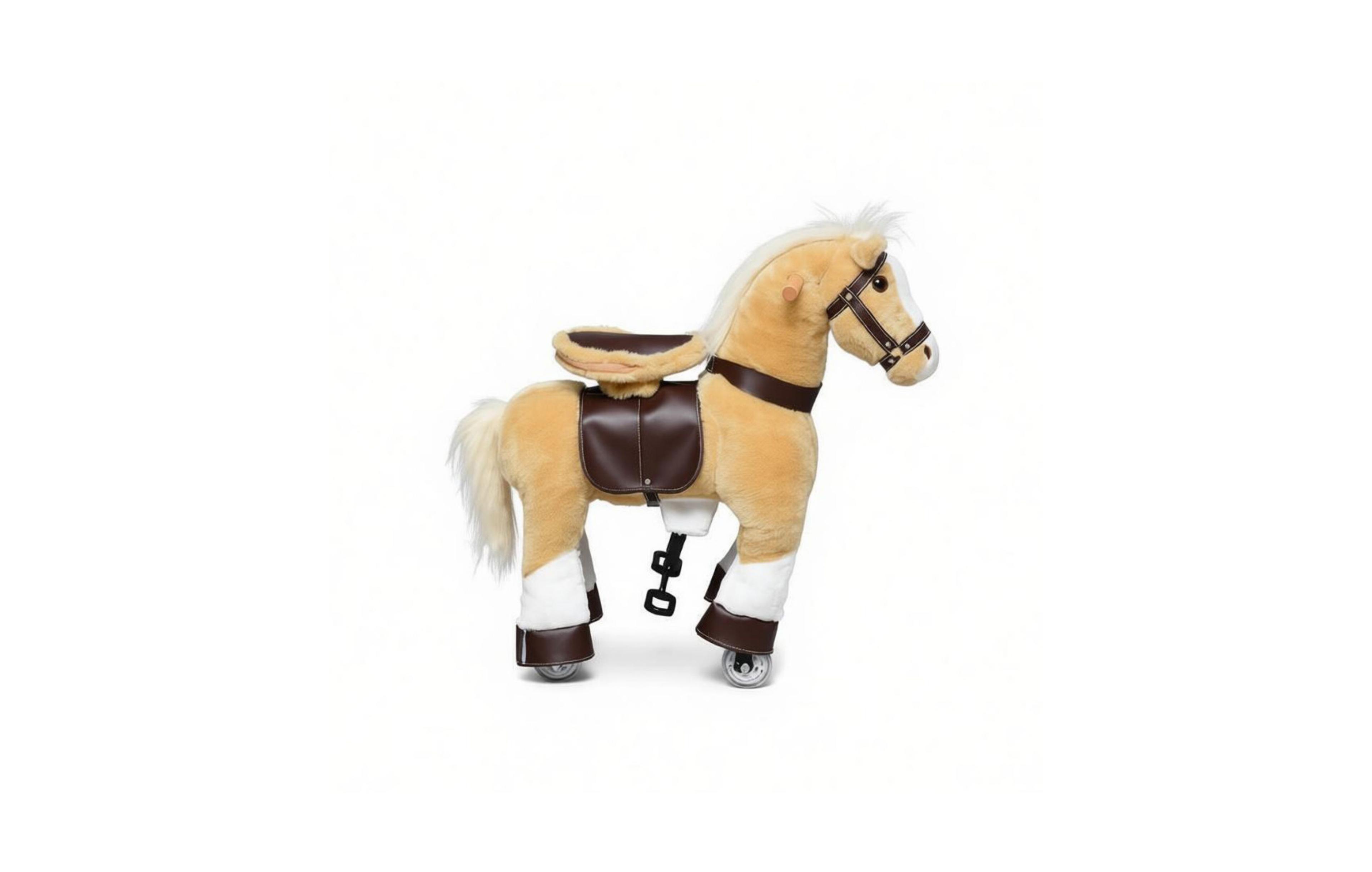 Sevorley Walking Horse Plush Pedal-Powered Ride-On Toy, 130 lb Capacity, Ages 3-8
