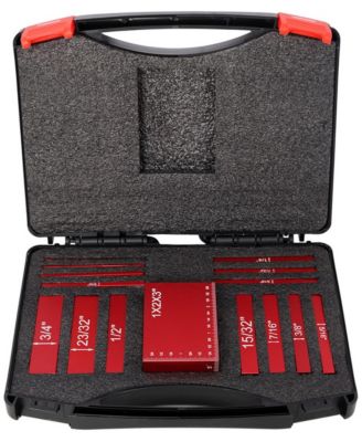 15-Piece Precision Aluminum Setup Block Height Gauge Set - Laser Engraved Size Marking Setup Bars