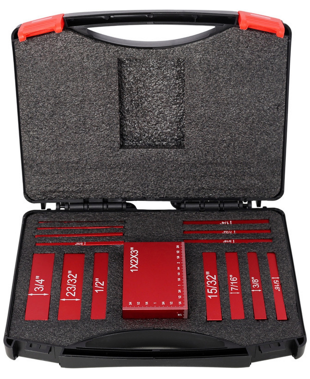 Yobtop 15-Piece Precision Aluminum Setup Block Height Gauge Set - Laser Engraved Size Marking Setup Bars
