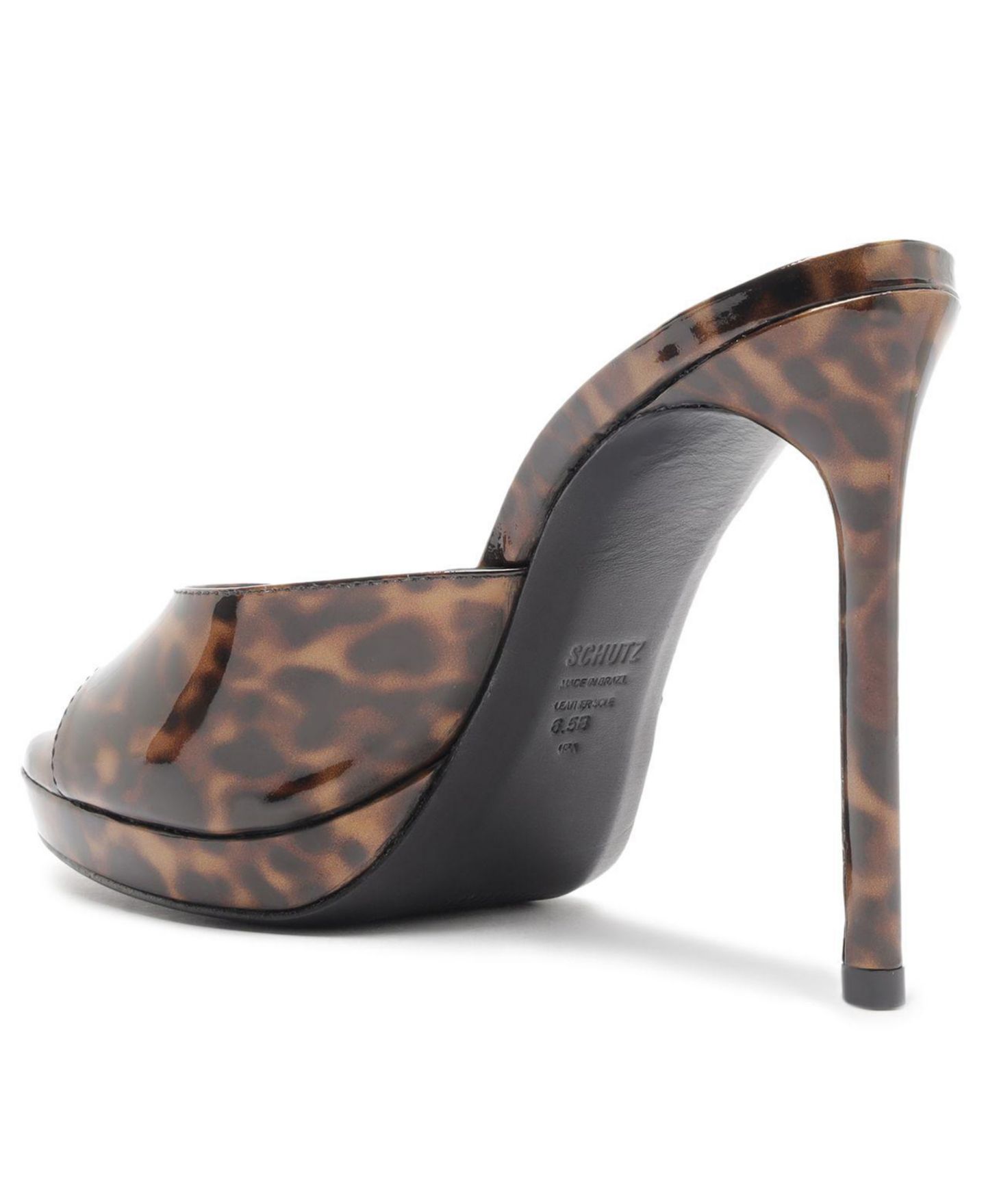 Женские сандалии Schutz Sally Platform Stiletto Leather, цвет: С принтом — фото 8