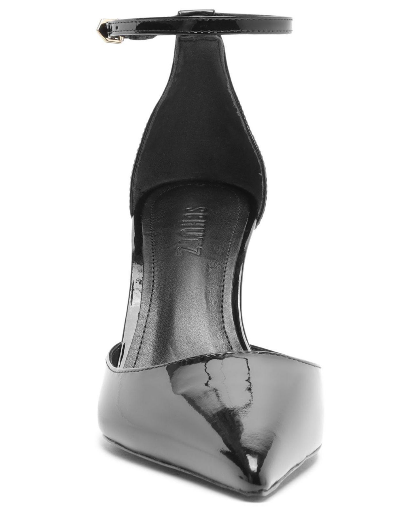 Женские туфли Schutz Paloma Stiletto Pointed Toe Ankle Strap Pumps, цвет: Чёрный — фото 9