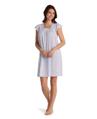 Women's Short Sleeve Printed Silky Knit Gown
