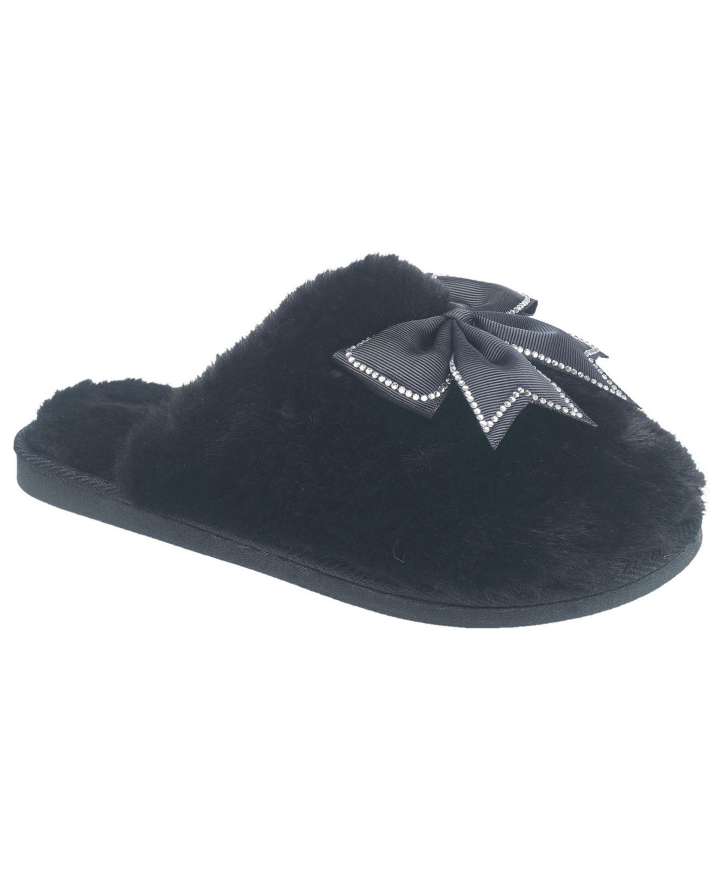 Женские тапочки Thalia Sodi Glitzy Bow Slipper, цвет: Чёрный — фото 1