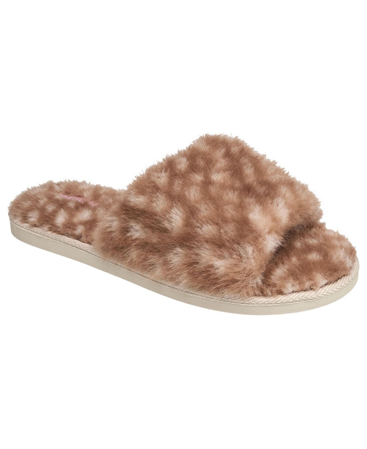 Женские тапочки Thalia Sodi Deer Faux Fur Slipper, цвет: Коричневый белый — фото 1