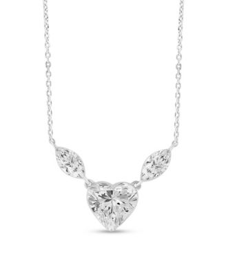 Lab Grown Diamond Heart Necklace (2 ct. t.w.) in 14k White Gold