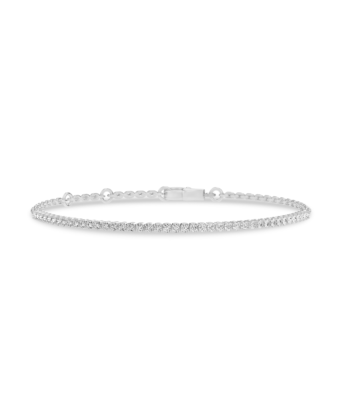 Macy's Lab-Grown Diamond Adjustable Tennis Bracelet (3/4 ct. t.w.) in 14k White Gold - White Gold