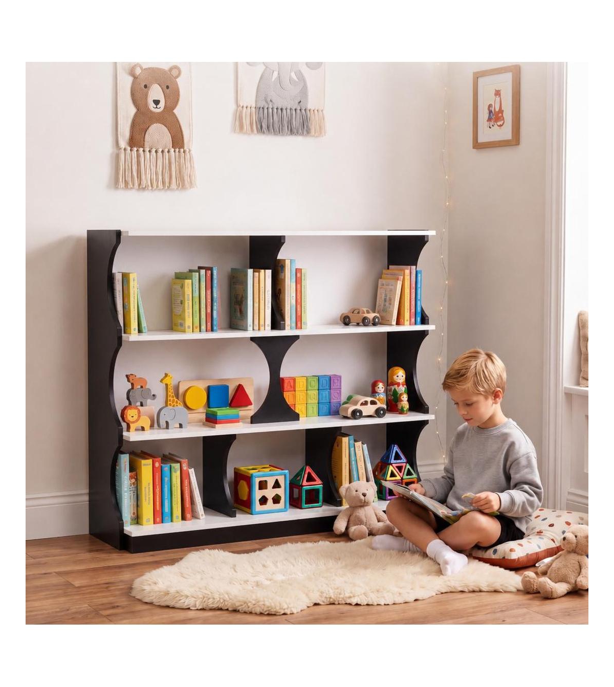gaomon 39.37 Inch 3-Tier Mdf Kids Open Shelf Bookcase