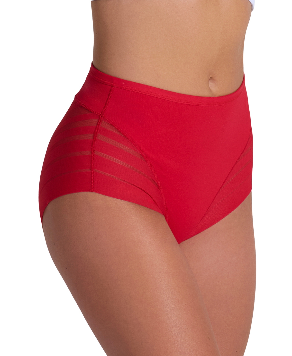 Leonisa Women's Lace Stripe Undetectable Classic Shaper Panty 012903 - Red