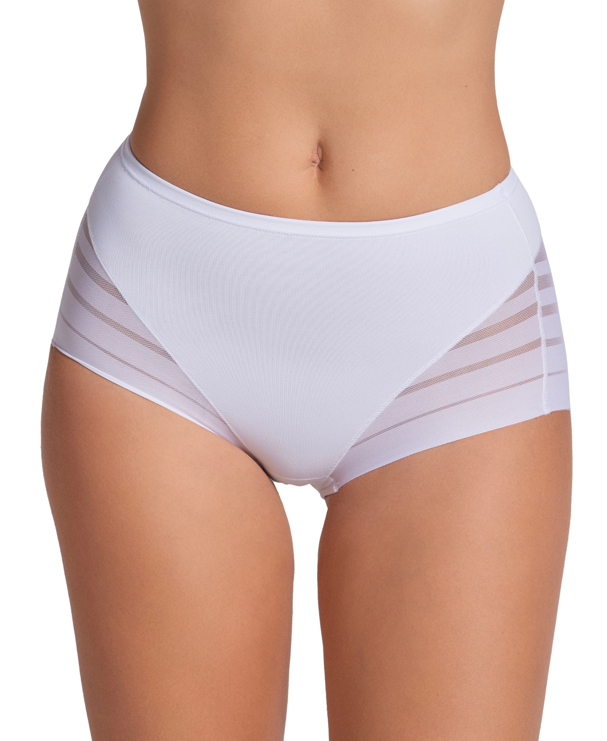 Leonisa Women's Lace Stripe Undetectable Classic Shaper Panty 012903 - White