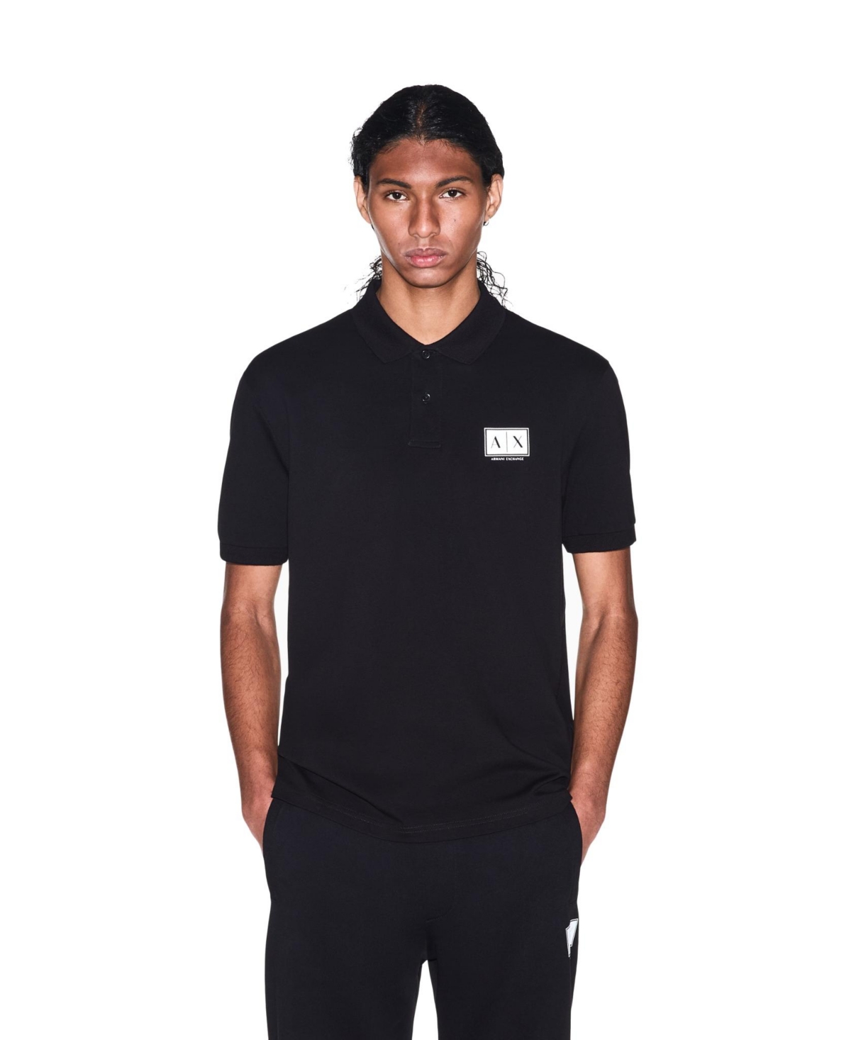 A|X Armani Exchange Men's Slim Fit Logo Polo Shirt - Black