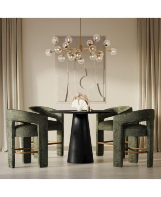 Gwen Modern Luxury Jacquard Fabric Sculpture Counter Stool - Set of 2, Forest