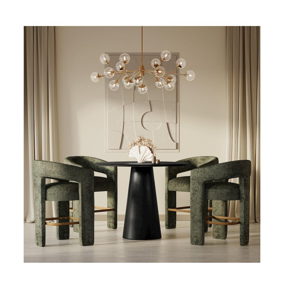 Jofran Gwen Modern Luxury Jacquard Fabric Sculpture Counter Stool