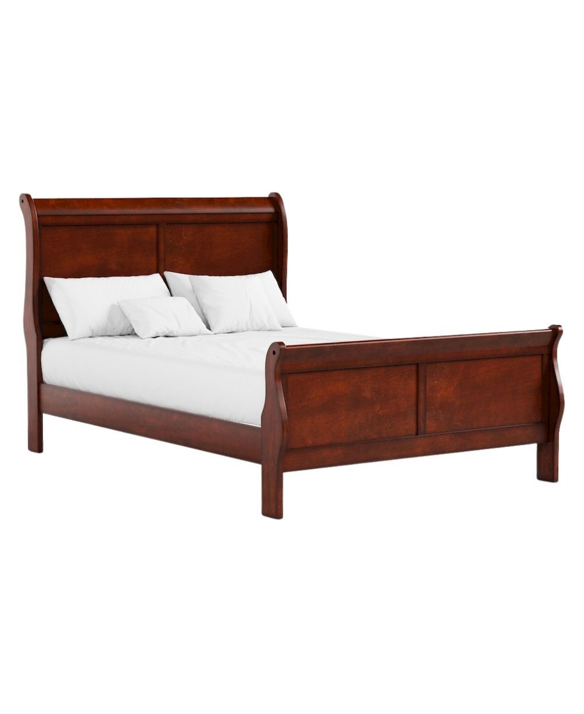 Starlight Canyon Home Wooden Full Size Bed Frame - Sleigh Platform Bed with Headboard - Brown