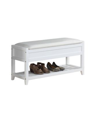 Rouen Clean White Seating Bench with Shoe Storage