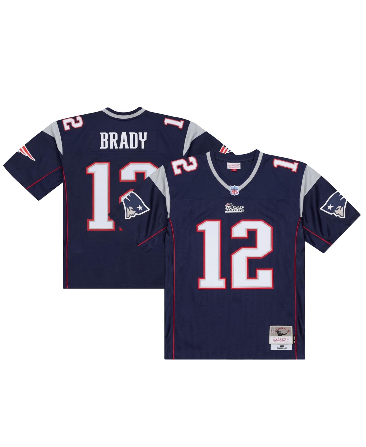 Mitchell & Ness Men's Tom Brady Navy New England Patriots Big Tall 2001 Legacy Retired Player Jersey - Navy