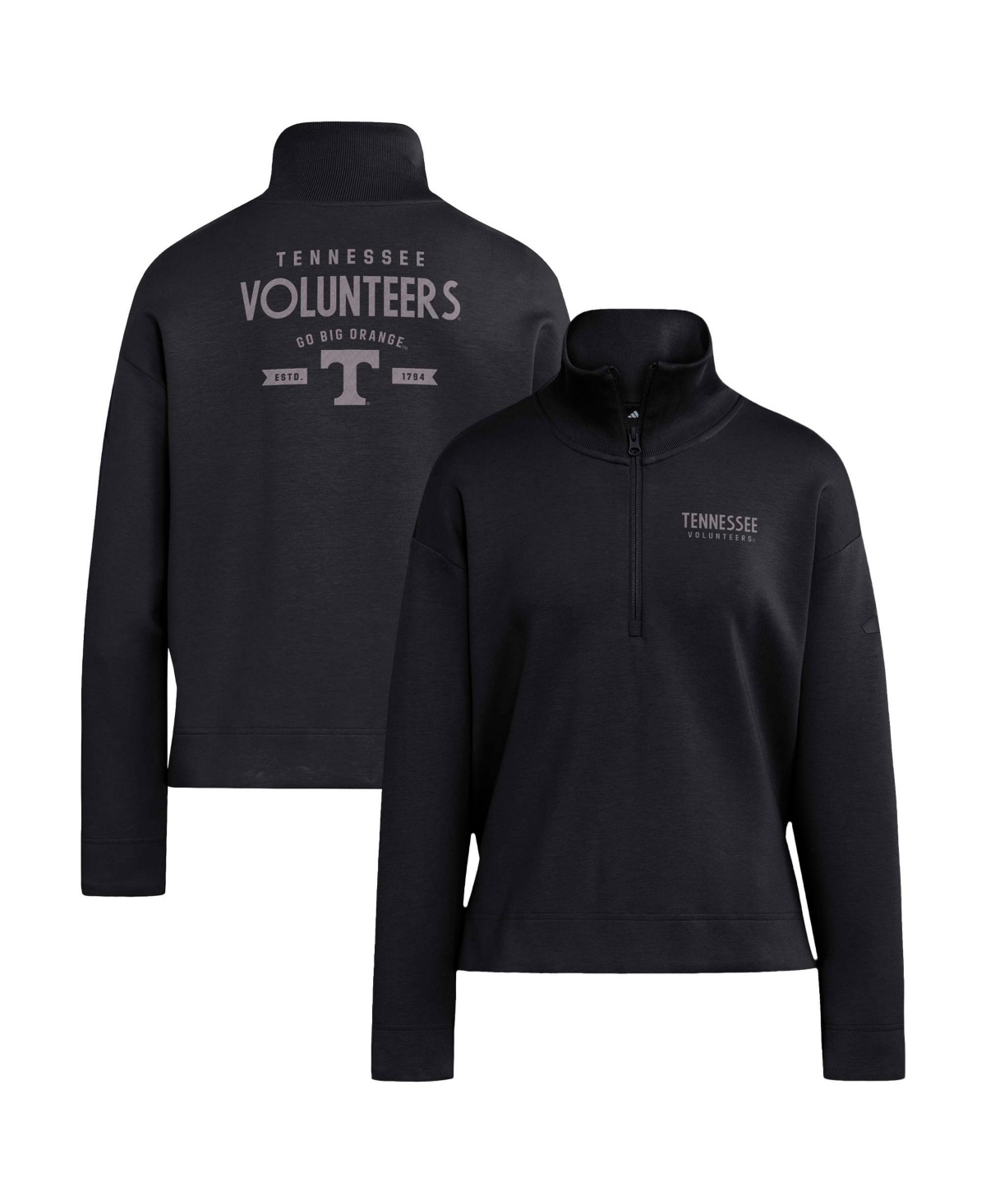 Adidas Women's Black Tennessee Volunteers Soft Lux Quarter-Zip Top - Black