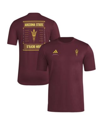 Men's Maroon Arizona State Sun Devils Locker Football Icon AEROREADY Pre-Game T-Shirt
