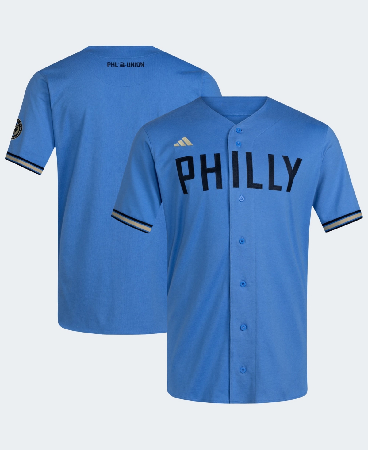 Adidas Men's Blue Philadelphia Union Mls x Us Sports Baseball Jersey - Blue
