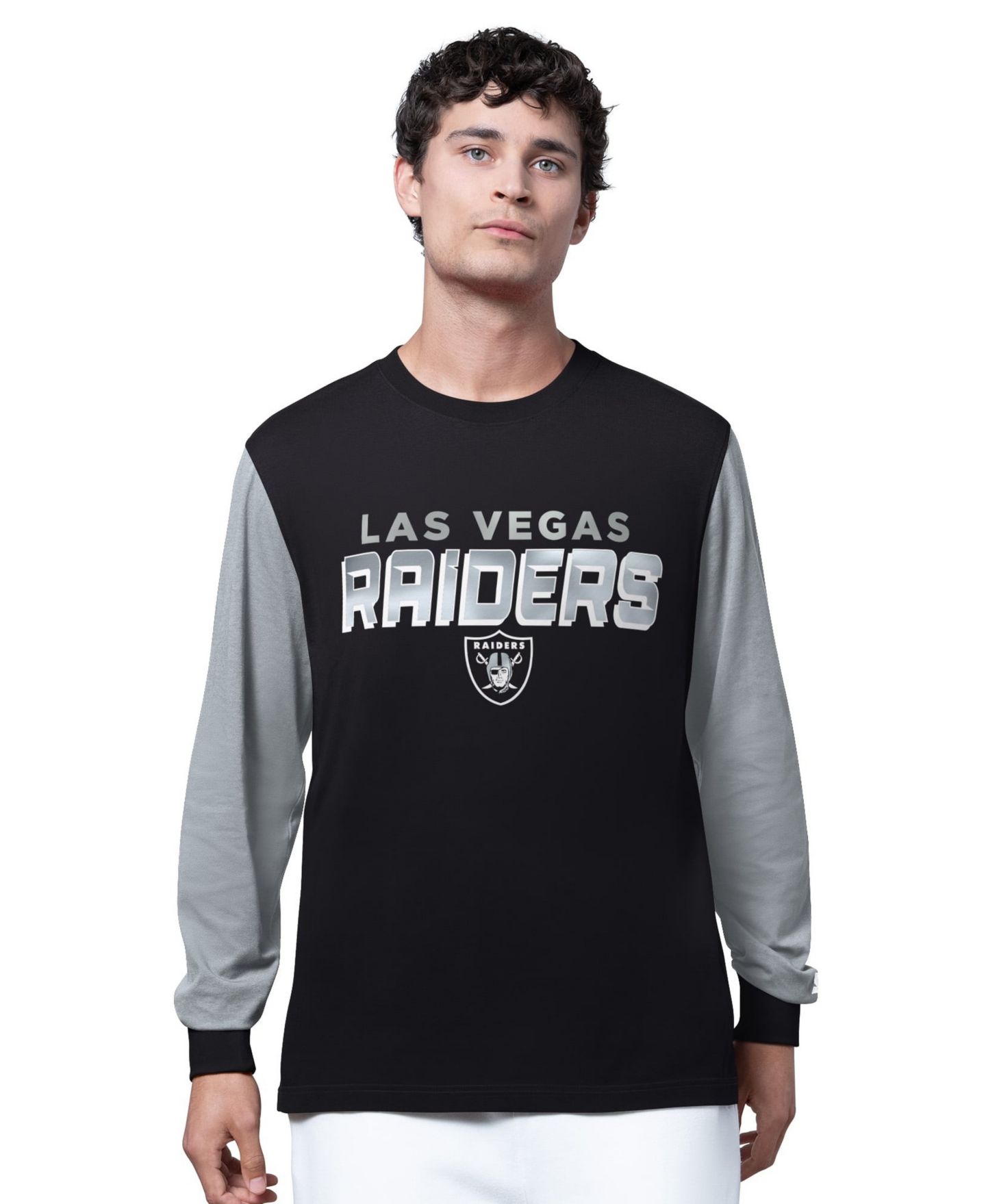 Мужская футболка Starter Black Las Vegas Raiders Thursday Night Gridiron Long Sleeve — фото 1