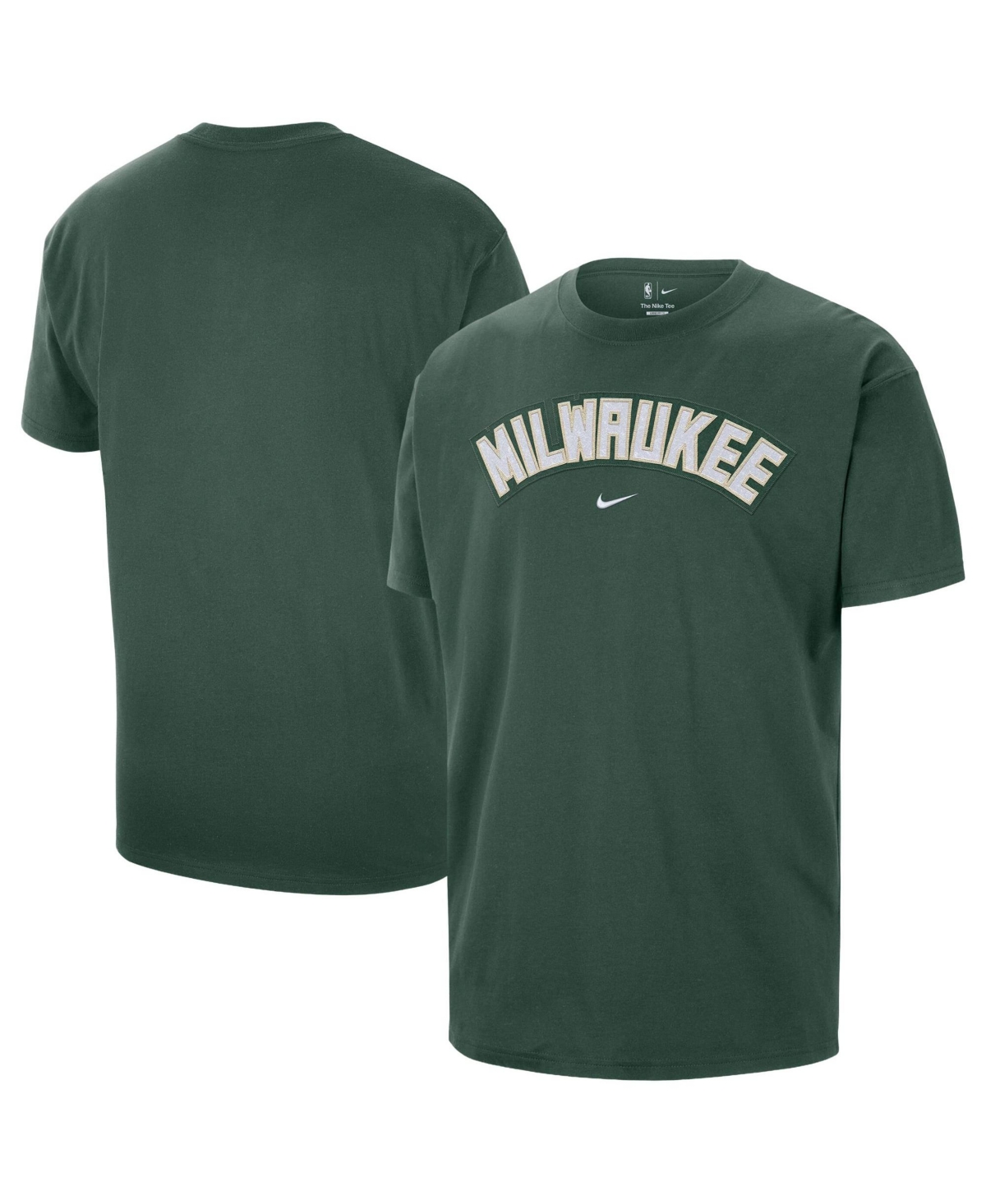 Nike Men's Hunter Green Milwaukee Bucks Twill Logo T-Shirt - Hunter Green