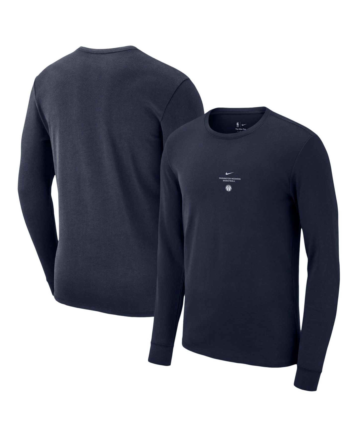 Мужская футболка Nike Navy Washington Wizards 2026 Standard Issue Practice Long Sleeve — фото 1