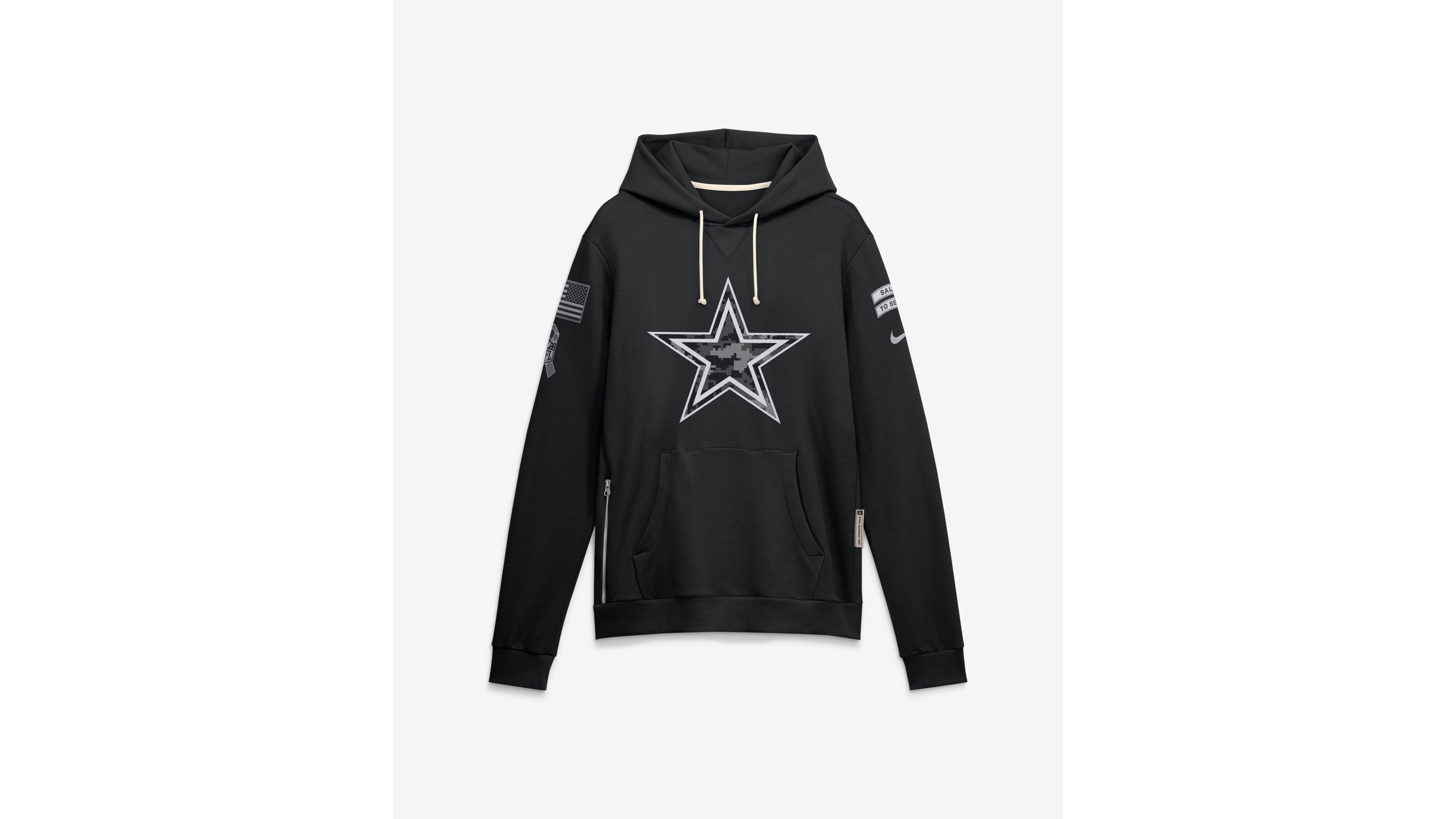 Nike Men's Black Dallas Cowboys 2026 Salute to Service Sideline Dri-fit Pullover Hoodie