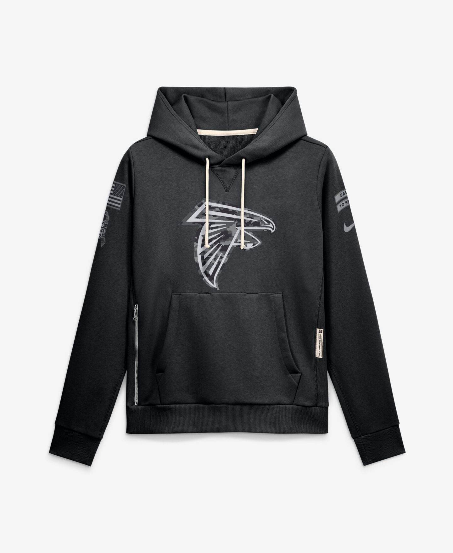 Женское худи Nike Black Atlanta Falcons 2026 Salute to Service Sideline Dri-FIT Pullover — фото 1