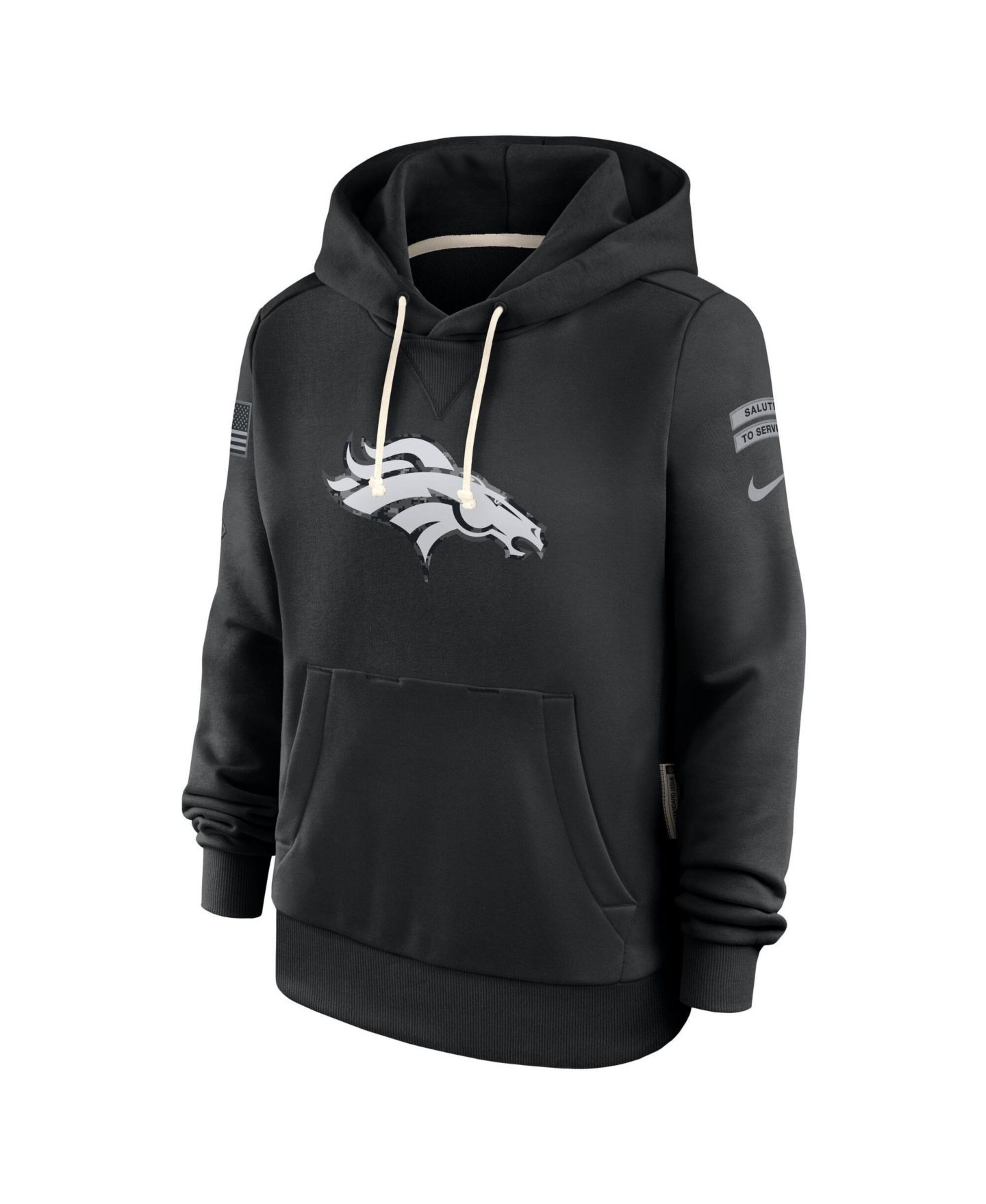 Женское худи Nike Black Denver Broncos 2026 Salute to Service Sideline Dri-FIT Pullover — фото 3