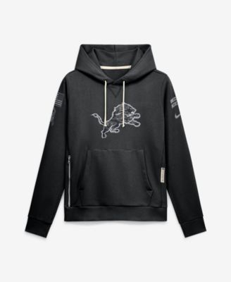Women's Black Detroit Lions 2026 Salute to Service Sideline Dri-FIT Pullover Hoodie