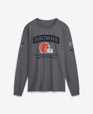 Men's Gray Cleveland Browns 2026 Salute to Service Long Sleeve T-Shirt