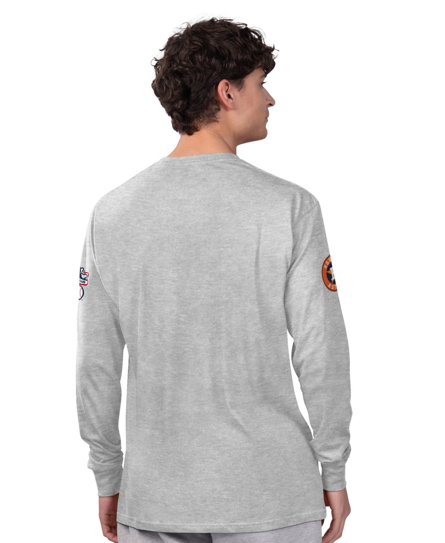 Мужские футболки Starter Heather Gray/Navy Houston Astros Long Sleeve Short Sleeve, 2-Pack Set — фото 5