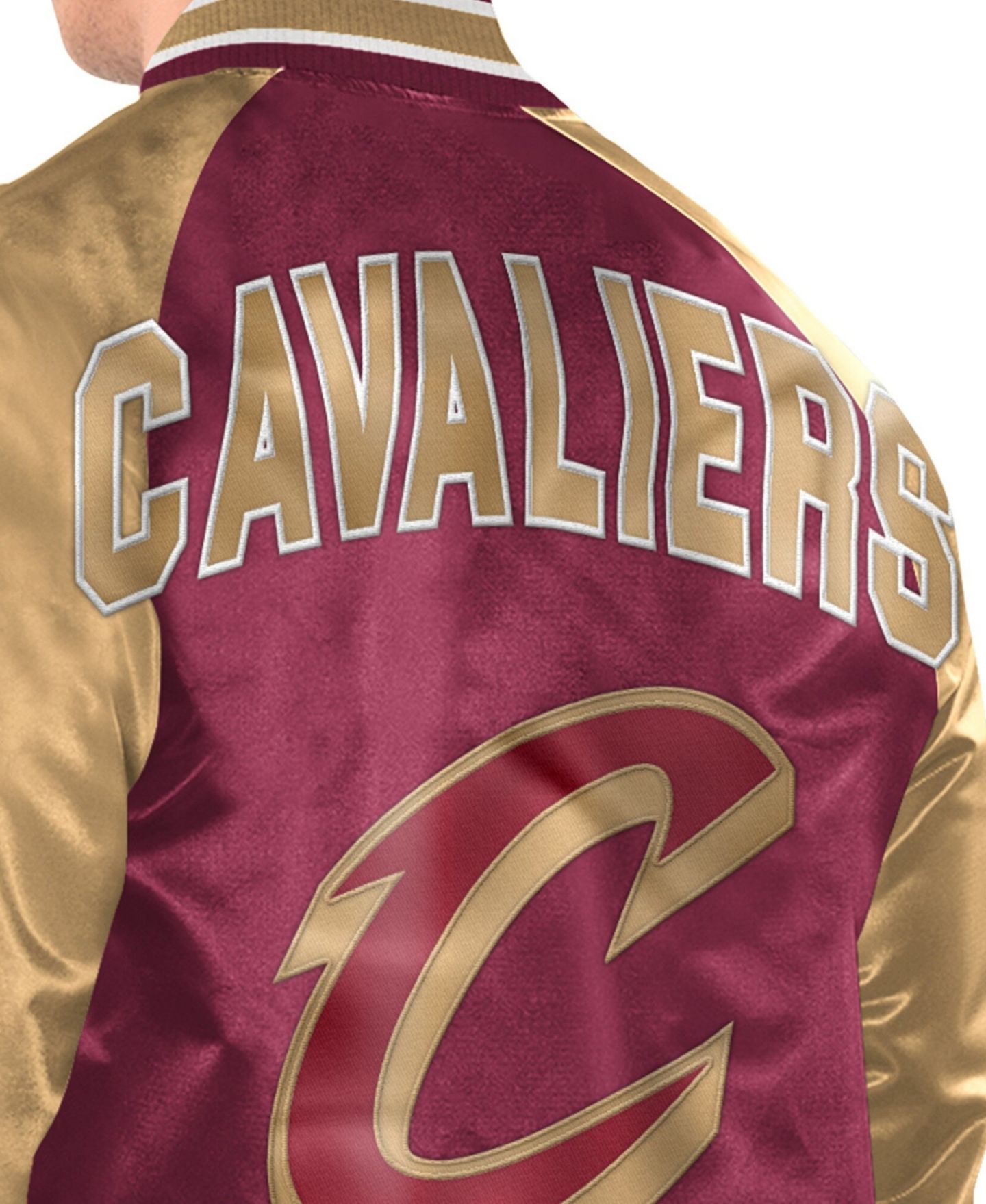 Мужская куртка Starter Wine/Gold Cleveland Cavaliers Inductee Raglan Full-Snap Varsity — фото 4