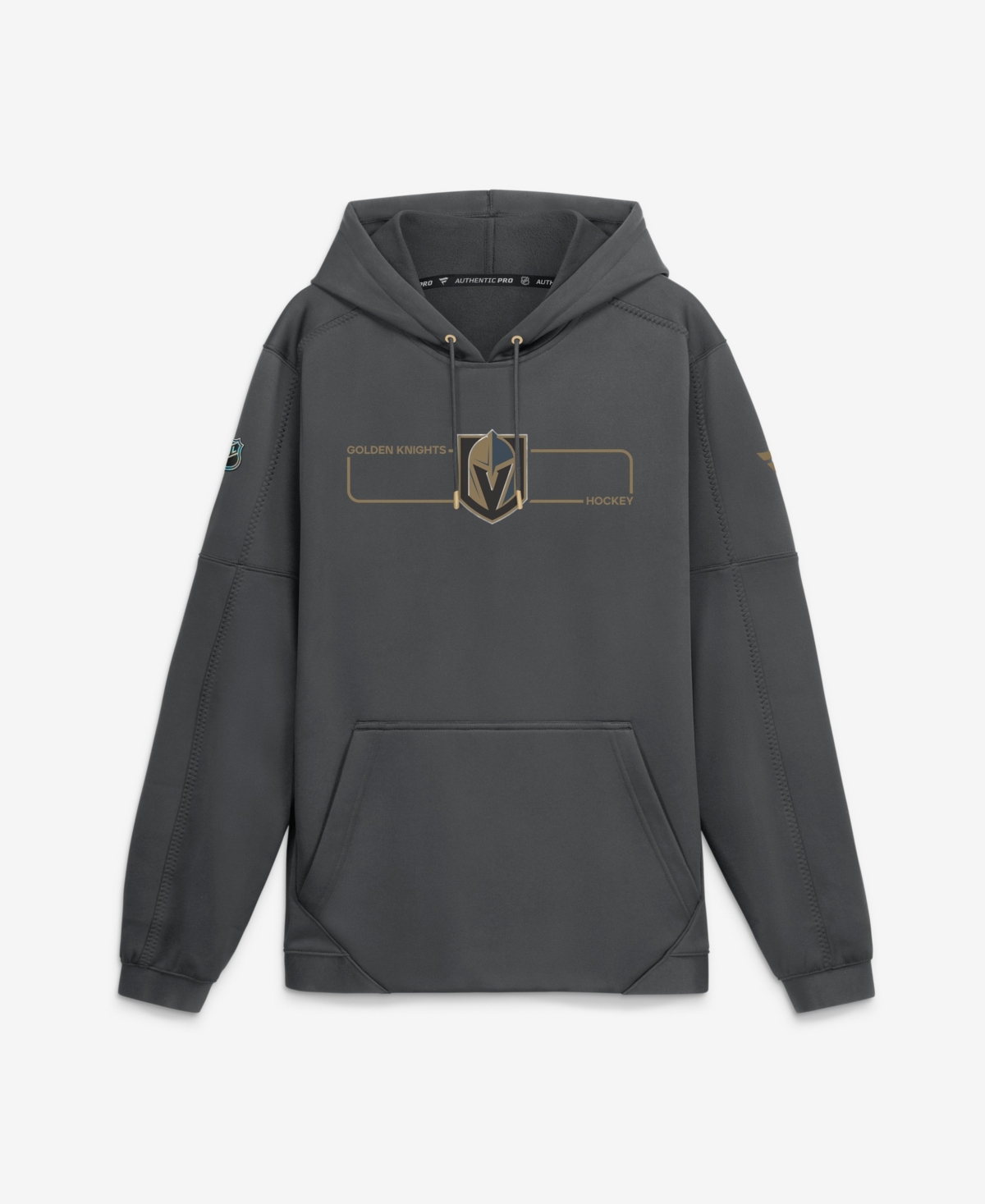 Fanatics Men's Charcoal Vegas Golden Knights Authentic Pro Rink Fleece Pullover Hoodie - Charcoal