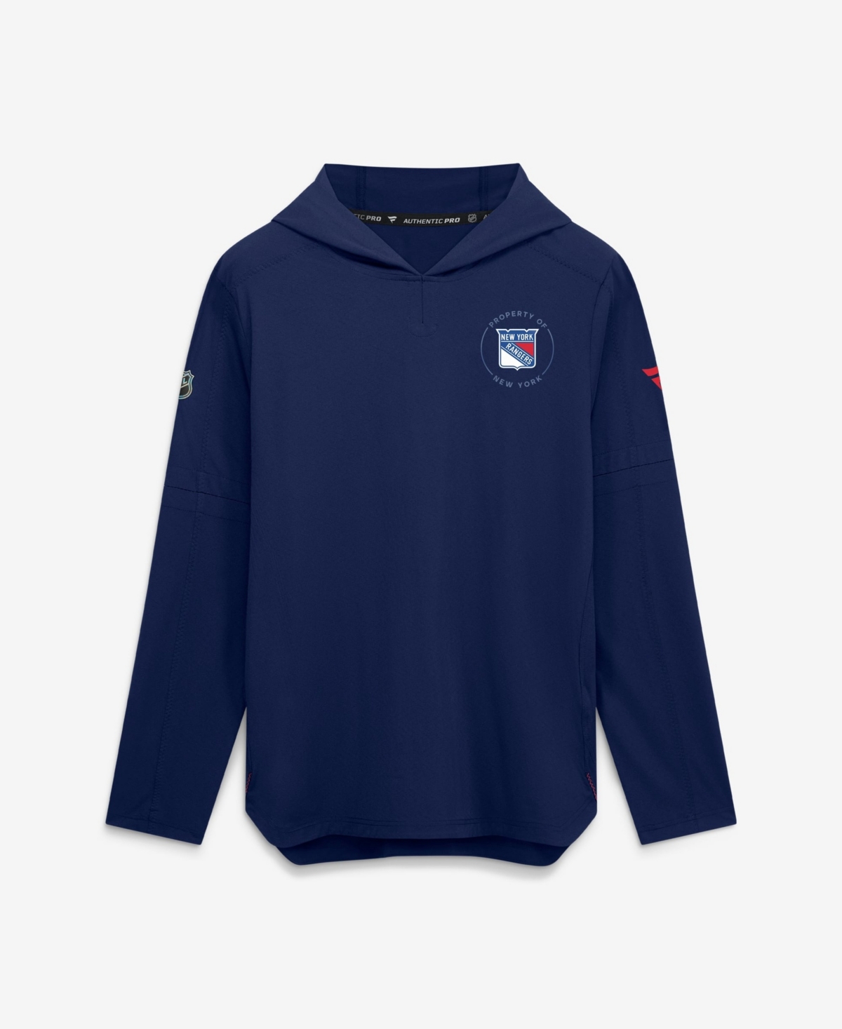 Fanatics Men's Navy New York Rangers Authentic Pro Train Lightweight Hoodie