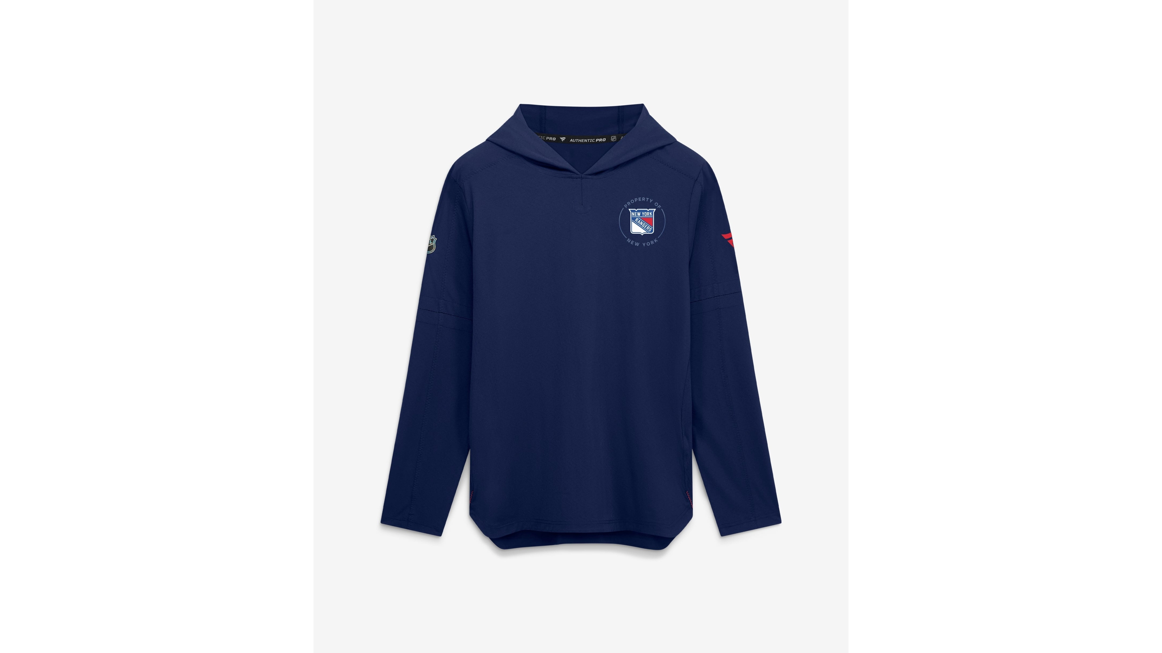 Fanatics Men's Navy New York Rangers Authentic Pro Train Lightweight Hoodie