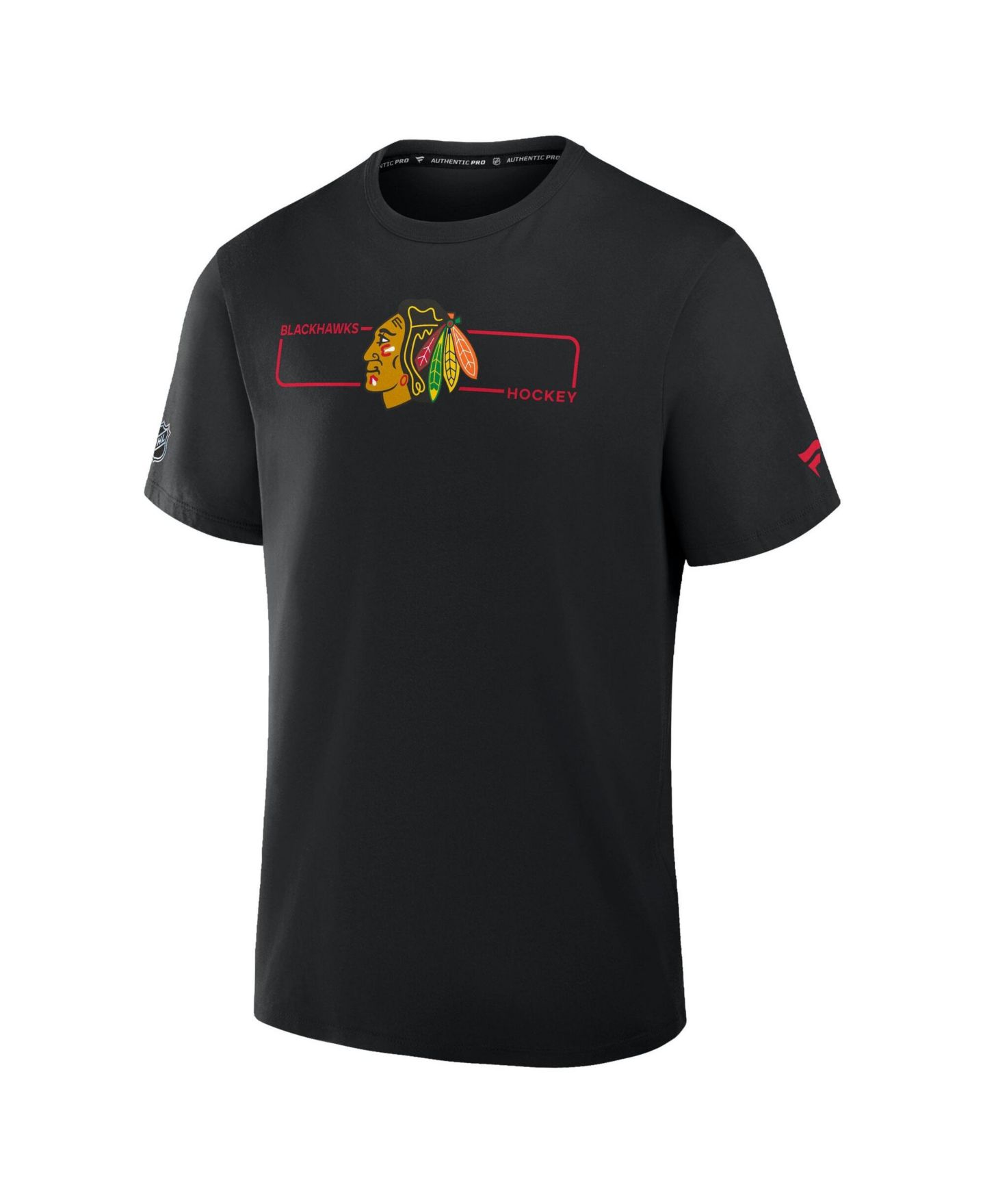 Мужская футболка Fanatics Black Chicago Blackhawks Authentic Pro Primary Logo — фото 3