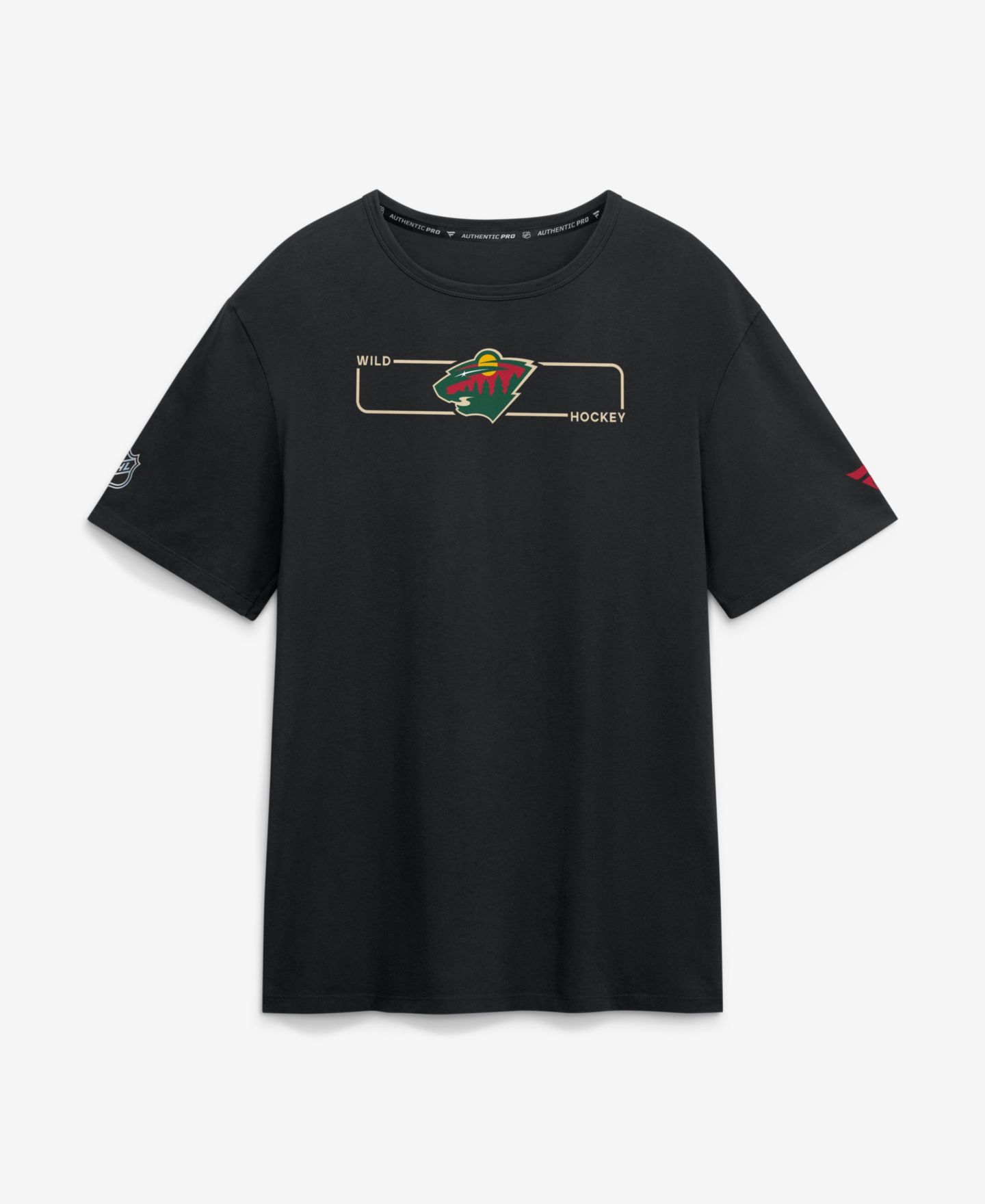 Мужская футболка Fanatics Black Minnesota Wild Authentic Pro Primary Logo — фото 1